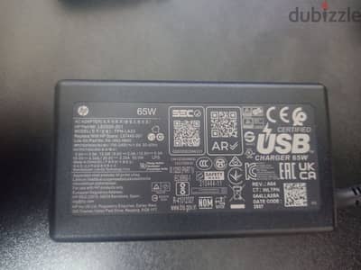 شاحن لاب توب HP 65وات جديد تايب سى