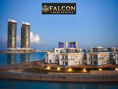 Inspect and READY TO MOVE NOW with 650K finished chalet in MAZARINE El Alamein view on the towers and the lake next to Marina & Marassi North Coast.