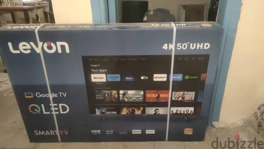 شاشة  سمارت ليفون ٥٠ بوصه Qled 4K جديده لم تستخدم ضمان سنتان
