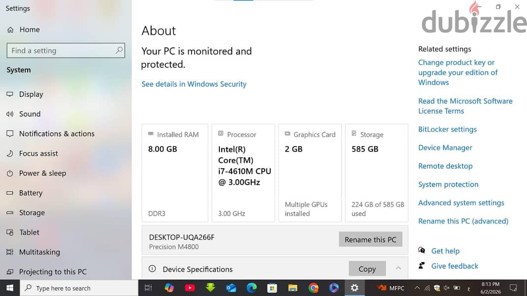 لاب توب Dell Precision M4800 3