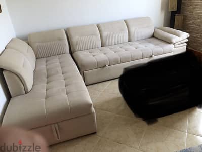 White L-Shape, Beige 200*310cm