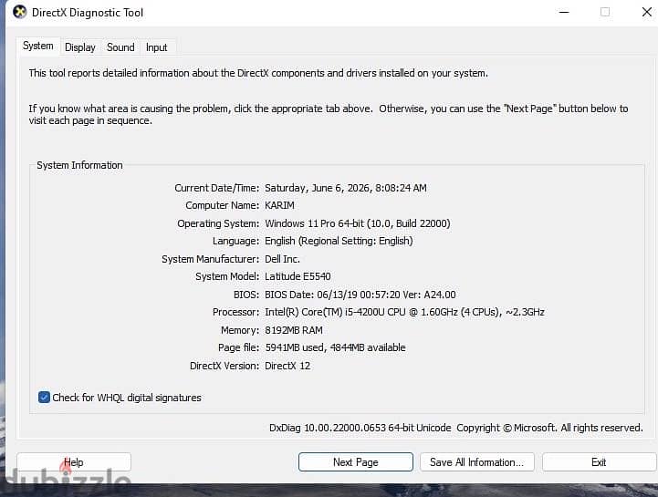 Laptop Dell 6