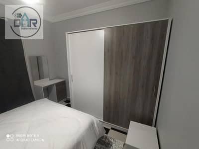 Furnished two-bedroom air-conditioned apartment in Rawda Zayed Compound, next to Al Moez Mall and Zed Towers, close to all services, cafes,