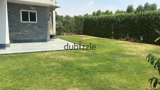 For rent, a ground with a garden, kitchen, and air conditioning in the Zayed Dunes compound.