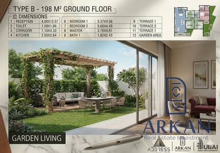 ASA Not just an apartment... this is a space of comfort and privacy for you and your family. An apartment with a large area + a private garden to live the villa feeling at the price of an apartment. A golden location on Zewail Street directly.