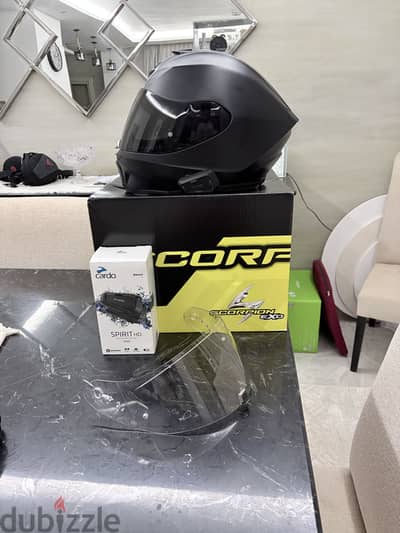 Scorpion exo 391 helmet + cardo spirit hd