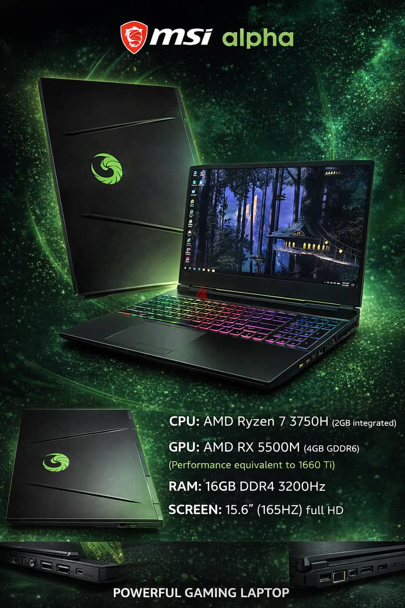 لاب محترم من فئة ألفا msi gaming laptop 6