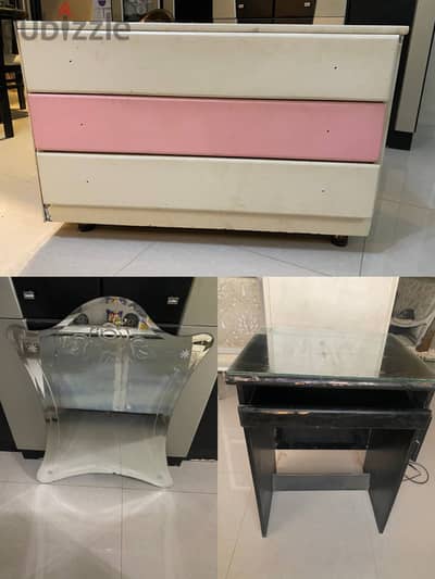 Drawer Unit + Computer Table + Mirror