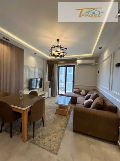 For rent furnished in the most upscale and distinguished phases of Madinaty b8 Area: 77 meters Floor: second view: garden and street Finishes (Ultra super lux) Apartment: equipped for living the