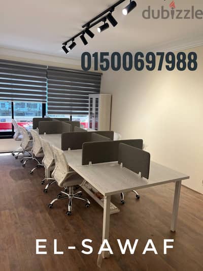 خلية عمل-ورك ستيشن خشب mdfاسباني-مكتب موظفين- work station- partiton
