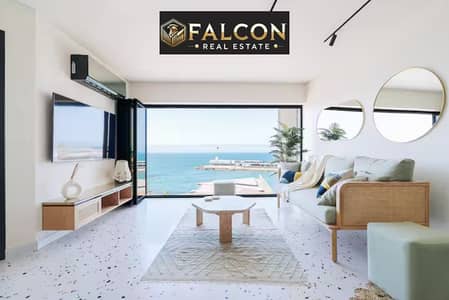 luxury chalet for sale in marina 5 Alamein City fully finished next to Mazarine . North Edge Towers . Hacienda Bay . The Med