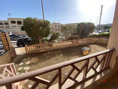 For sale in Al Rehab, a ground floor apartment of 285 sqm with a private garden of 70 sqm in a prime location next to the club.