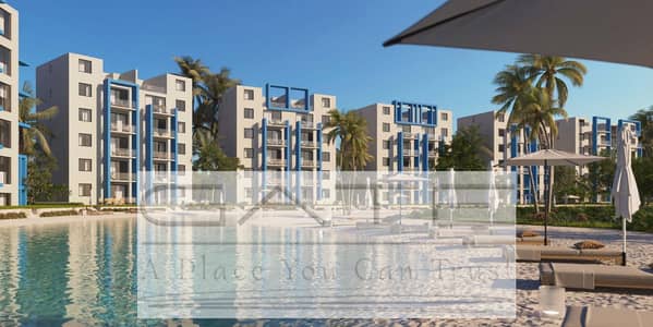 Resale hotel apartment with sea and pool view in Fouka Bay, North Coast, for sale at a special price, fully furnished and finished.