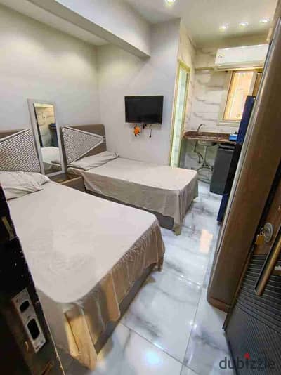 Studio for rent furnished room, bathroom, and kitchen, first neighborhood, third area