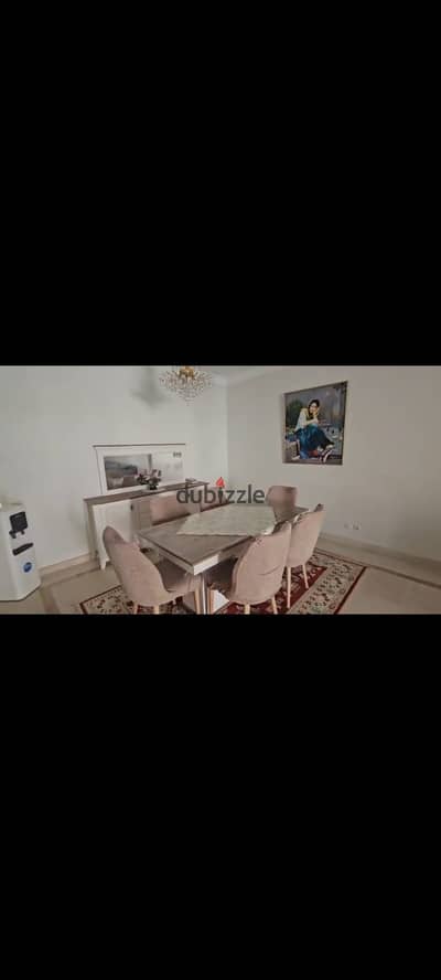 Furnished apartment for rent, 220m, 3 bedrooms + 4 bathrooms, nanny's room, open view, in a prime location in Mivida Boulevard.