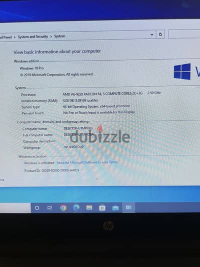 Laptop hp 1 TB 4GB
