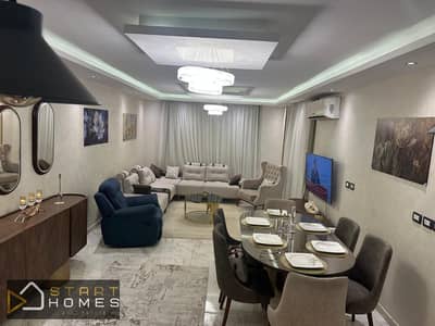 Furnished 136 sqm apartment + 45 sqm garden for rent in Madinaty B10, in a prime location close to services, fully air-conditioned