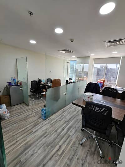 Distinctive administrative headquarters 65m super lux finishing for rent in the strongest business complex in Trivium Square, New Cairo