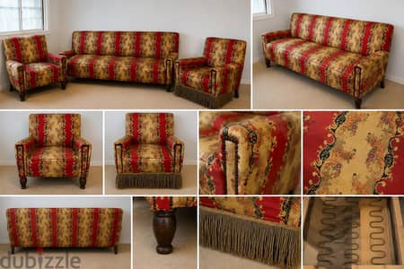 Elegant Vintage 3-Piece Lounge Suite