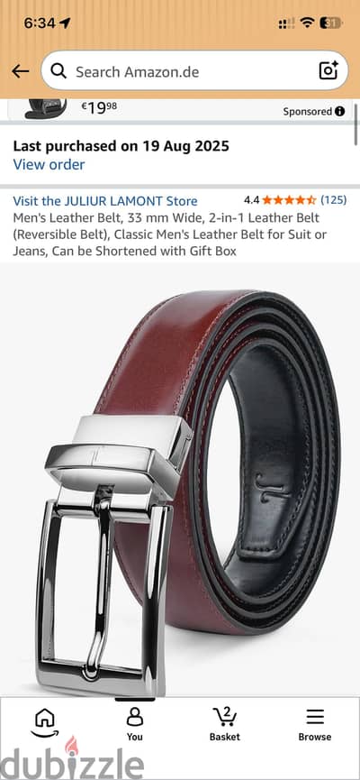 Genuine Leather belt - حزام جلد طبيعي