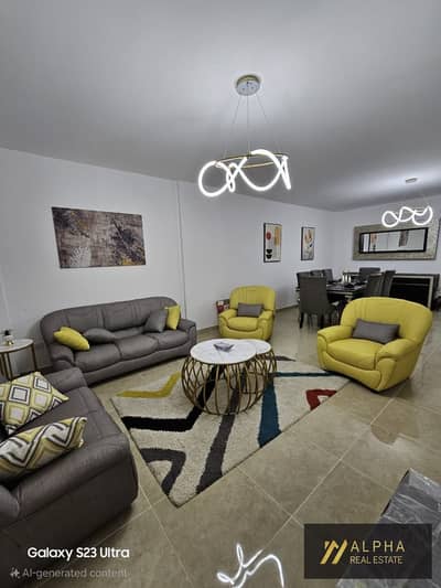 Apartment with garden for rent in Al Marasem New Cairo Fifth Settlement near AUC Golden Square fully furnished ground floor prime location