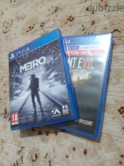 Two ps4 Games: Metro Exodus, Resident Evil Biohazard