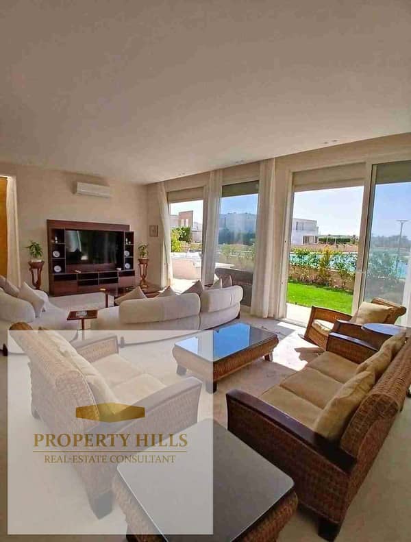 Fully finished Chalet for Sale in La Vista – Viewing Available Anytime – Sea View  Unit Type: Chalet  Area: 150 sqm  Garden Area: 60 sqm  Finishing: Fully finished  Viewing: Ready anytime   Village Features:  Direct sea view  Modern designs with high-qual