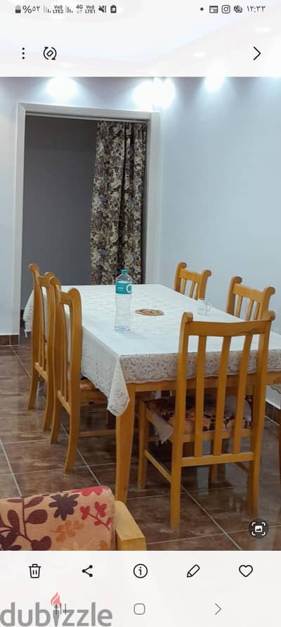 ترابيزة سفرة و٦ كراسى بالبنورة