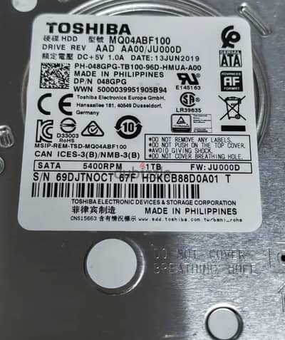 1Tera 2.5 inch HDD laptop هارد لابتوب مستعمل