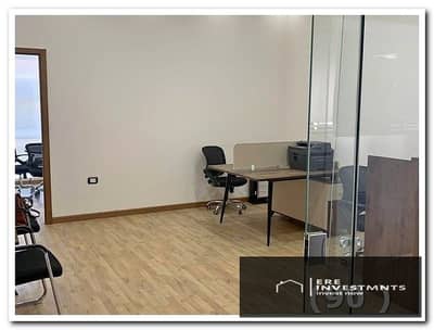 Immediately receive a fully finished 140m² office for rent in a prime location in Top 90 South Investors, next to Future University and the American