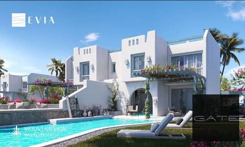 شاليه أرضي بجاردن للبيع في ماونتن فيو رأس الحكمة مرحلة نيو رودس  موقع مميز بإطلالة رائعة على اللاند سكيب