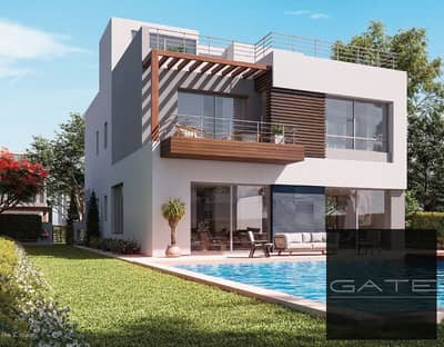 Resale | The lowest price for a standalone villa 406 sqm in Palm Hills The Crown October | Excellent view of the lake | Delivery in two months
