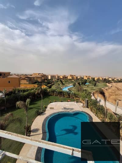 Twin house for sale, prime location – with an open view overlooking the compound, Cairo Desert Road, and Allegria Compound in Royal Meadows – Shei
