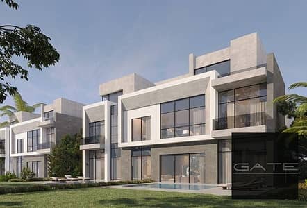 Resale twin house (315 sqm) for sale in Al Khidma Al Fakhra – Fifth Reception – Lagoon and landscape view + elevator – Delivery in 2026.