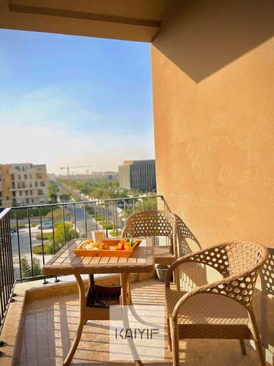 Apartment for Rent in Sodic Eastown with Open View and Excellent Ventilation, Premium Finishing, Equipped Kitchen, Full ACs, and Ready for Immediate