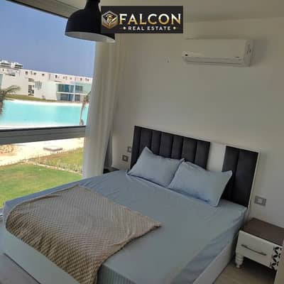 80m² chalet for sale in Salt Village,in the heart of Ras El Hekma, North Coast(Lagoon View),super deluxe finishing,next to Mountain View Ras El Hekmak