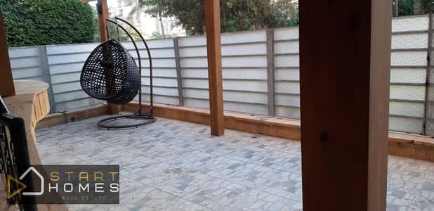 For those who appreciate privacy and distinction Ground floor apartment with a garden and private entrance Furnished for rent in Al Rehab Fully finish