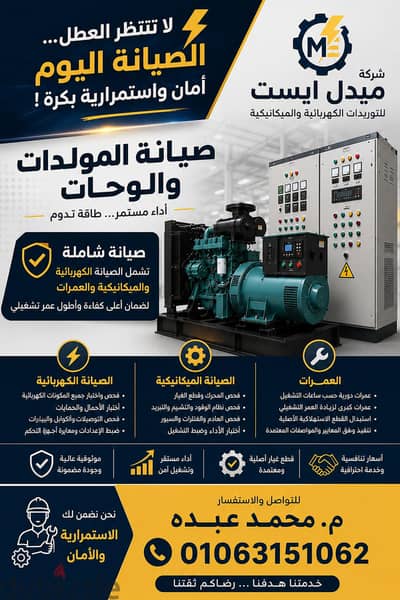 صيانة مولدات ولوحات