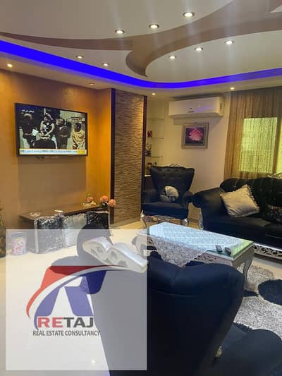 A very special apartment for sale in Nasr City, with a large area, modern building, ultra-super-lux finish, fully furnished and equipped, in the Sixth