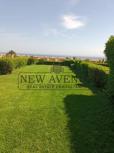 Under market price Fully finished and furnished Twin house with AC's and garden third row sea in Telal El Sokhna developed by Roya developments