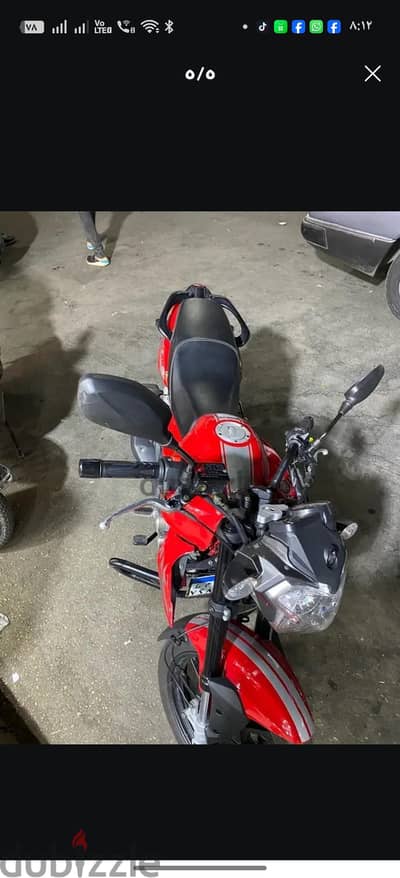للبيع موتوسيكل فيجوري vlm  200cc احمر