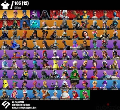 Fortnite og stw , 105 skins , glow skin, epicgames account