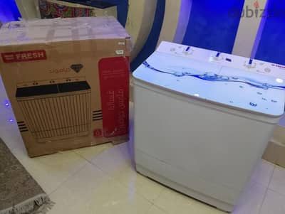 غساله فريش ٨ كيلو هاف اتوماتيك كسر زيرو بالضمان حوضين بطلمبه طرد صرف