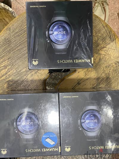 Huawei Watch 5 Titanium Sport Black Blue جديد متبرشم