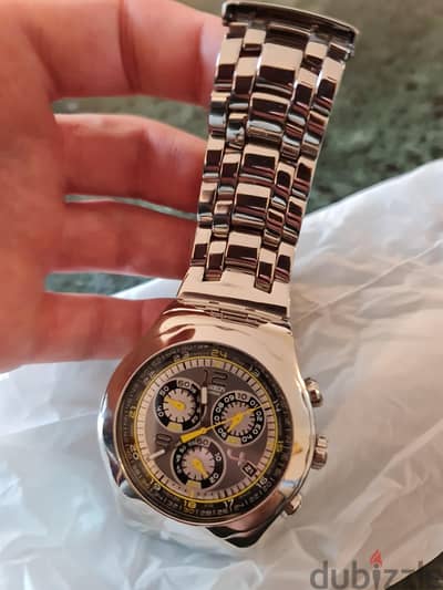 swatch Swiss irony  original size 48 US water resistant stainless