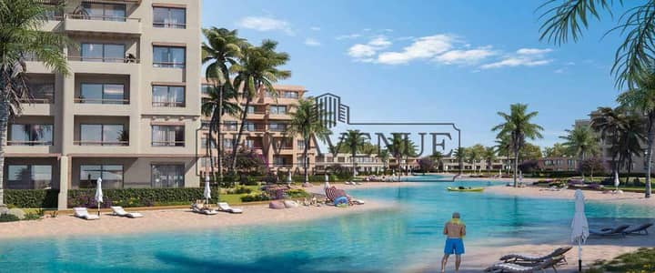 شاليه للبيع بأقل من سعر السوق تشطيب كامل في Hacienda Waters هاسيندا ووترز الساحل الشمالي بموقع مميز استلام 2028 من بالم هيلز