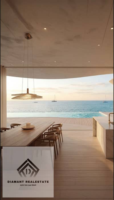 Chalet for sale with Panoramic sea view in largest Disneyland in Hacienda Ras El Hekma, finished with AC's and kitchen, Over 10 years.