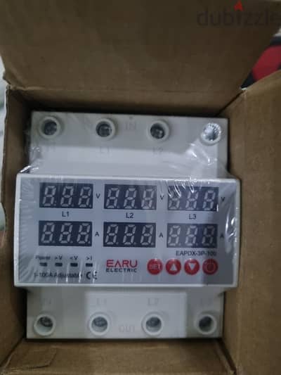 جديد بالكرتونه جهاز حماية 3 فاز 100Amper 3Phase Voltage Protector