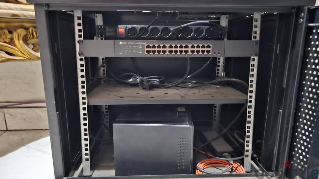 Perla Rack 9U + TP-Link TL-SG1024D Switch 1