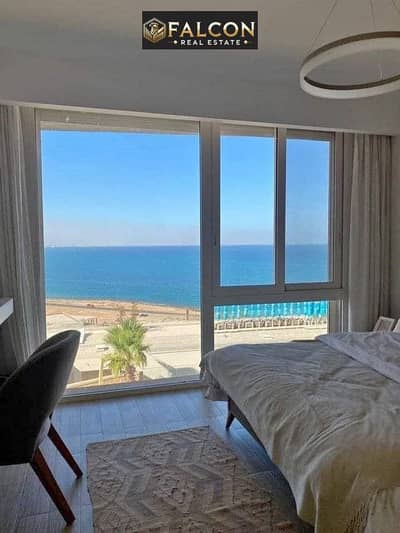 Own the last studio apartment, the first to be launched in Il Monte Galala, Ain Sokhna, with a Red Sea view, luxurious finishing, air conditioning, an
